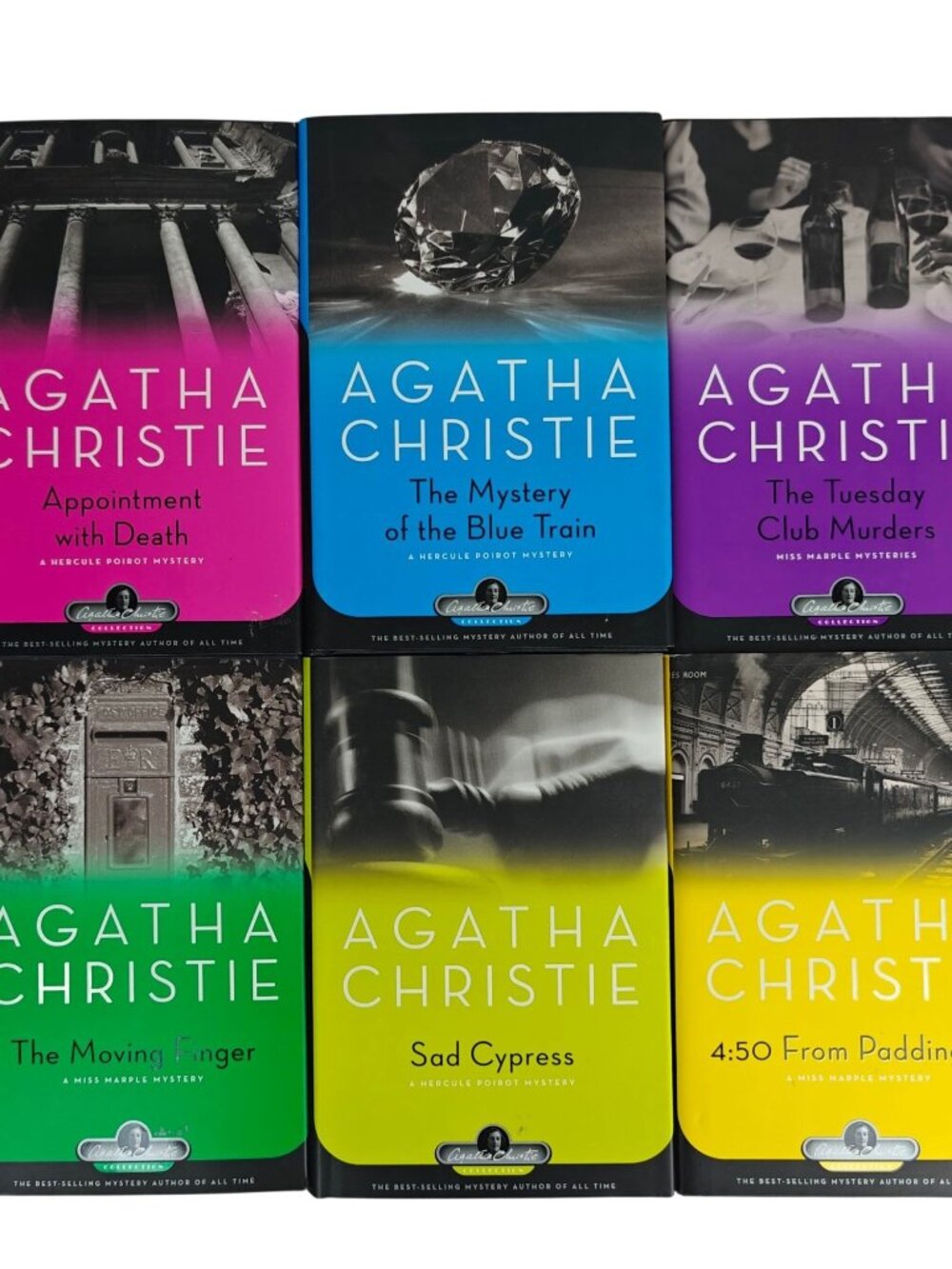 Agatha Christie Mystery Lot of 6 Hardcover Books Hercules Poirot Miss Marple